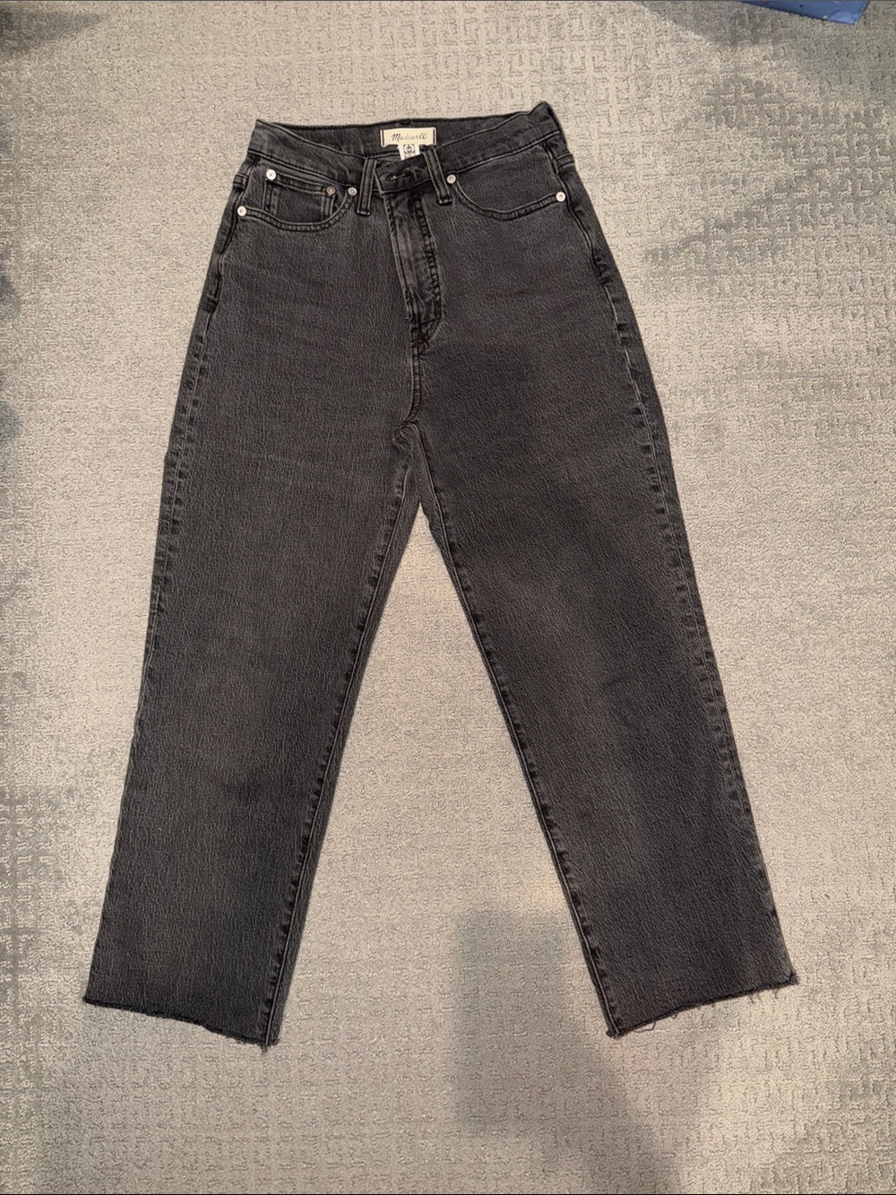Madewell Washed Black High-Rise Cropped Jeans
